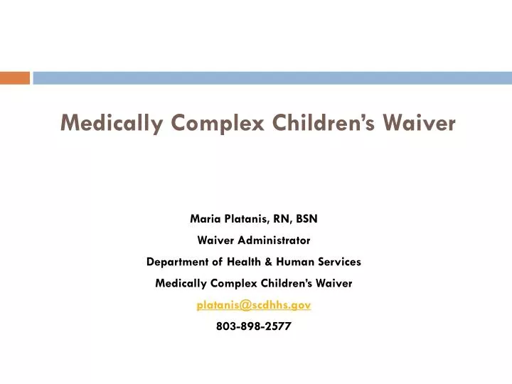 medically complex children s waiver