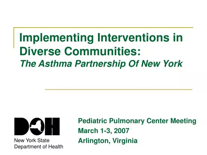 implementing interventions in diverse communities the asthma partnership of new york