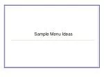 Sample Menu Ideas - slide 1