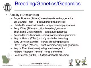 Breeding/Genetics/Genomics