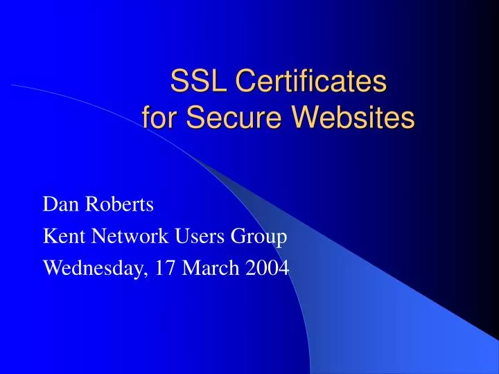 ssl certificates for secure websites