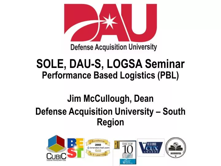 sole dau s logsa seminar performance based logistics pbl