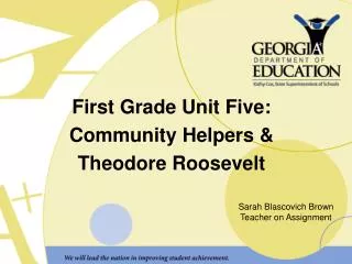 First Grade Unit Five: Community Helpers &amp; Theodore Roosevelt