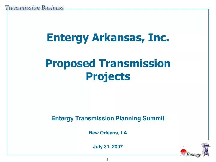 entergy arkansas inc proposed transmission projects