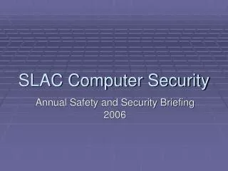 SLAC Computer Security