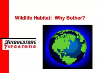 Wildlife Habitat: Why Bother?