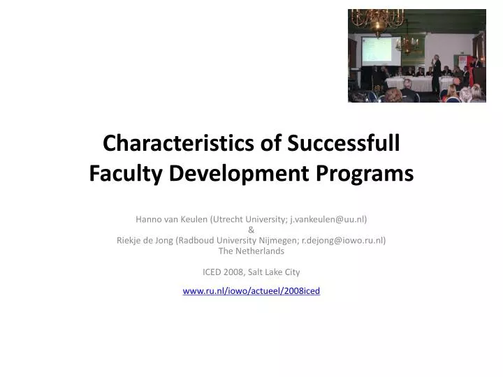 characteristics of successfull faculty development programs