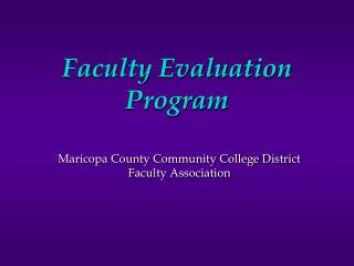 Faculty Evaluation Program