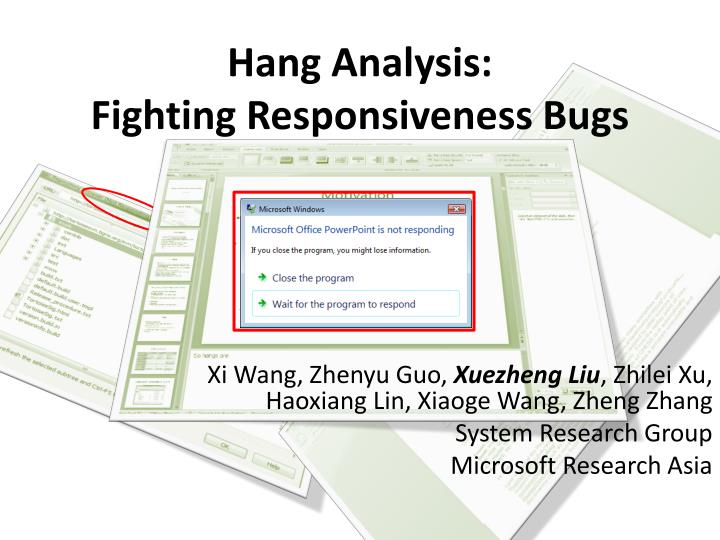 hang analysis fighting responsiveness bugs