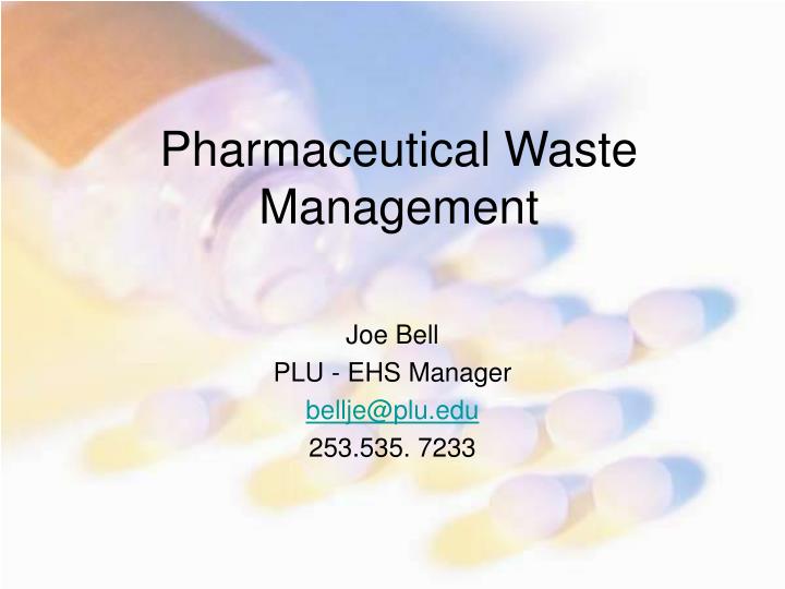 pharmaceutical waste management