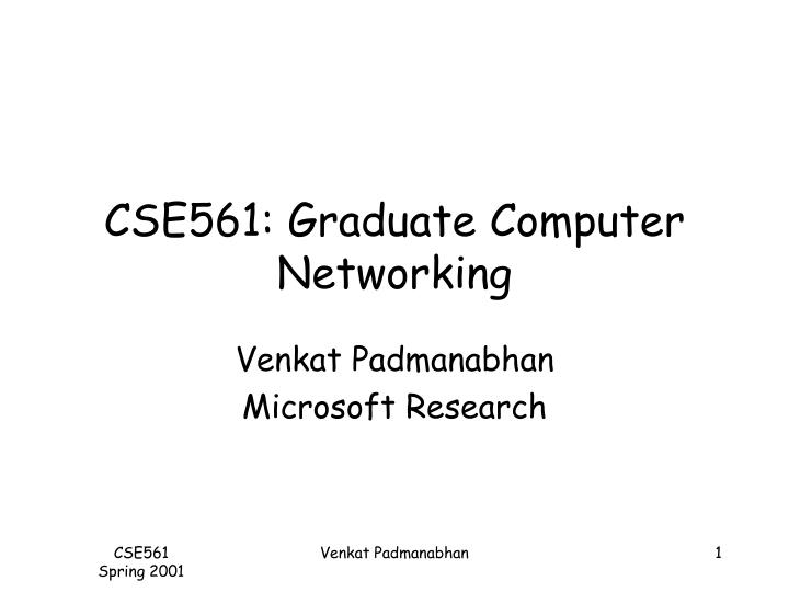 cse561 graduate computer networking