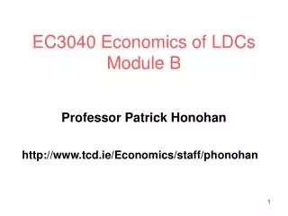 EC3040 Economics of LDCs Module B