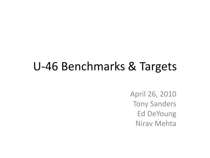 u 46 benchmarks targets