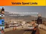 Variable Speed Limits - slide 1