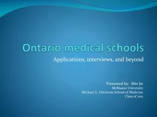 Ontario medical schools