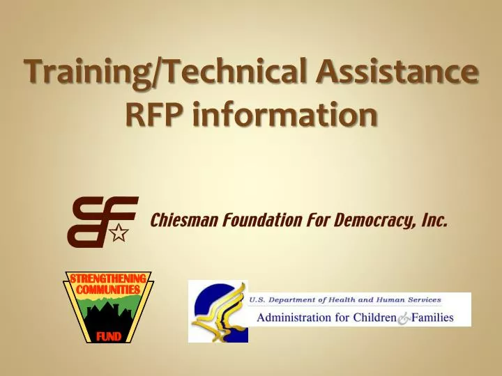 training technical assistance rfp information