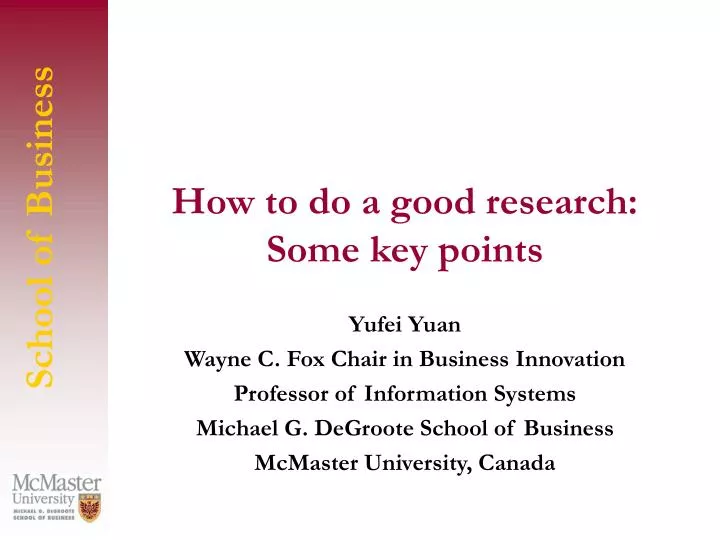 how to do a good research some key points