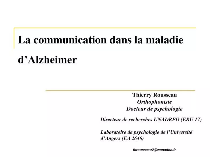 la communication dans la maladie d alzheimer