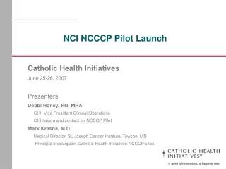 NCI NCCCP Pilot Launch