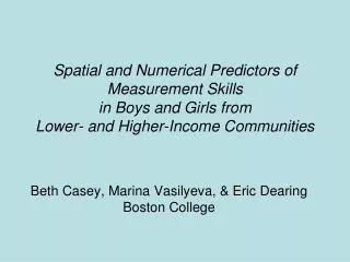 Spatial and Numerical Predictors of Measurement Skills in Boys and Girls from Lower- and Higher-Income Communities