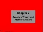 Chapter 7 Quantum Theory and Atomic Structure - slide 1
