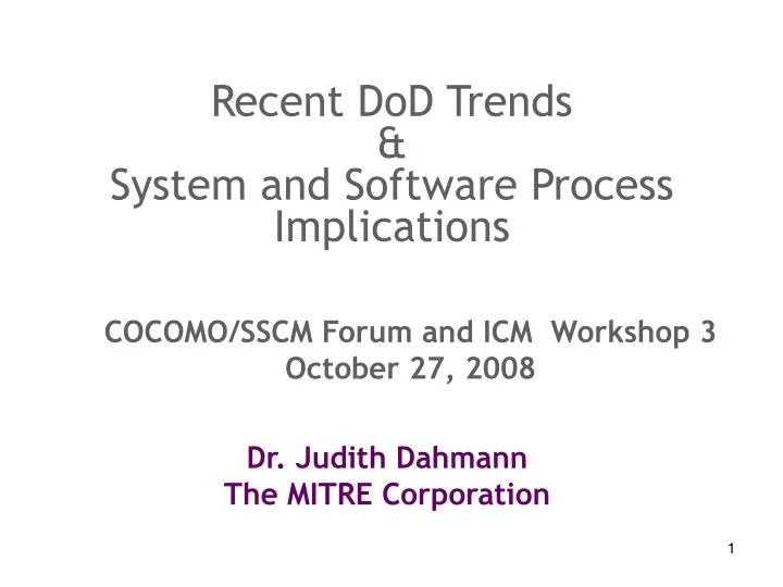 recent dod trends system and software process implications