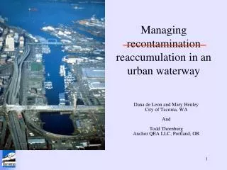 Managing recontamination reaccumulation in an urban waterway