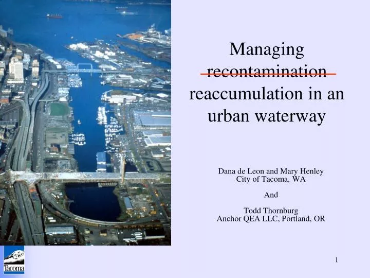 managing recontamination reaccumulation in an urban waterway
