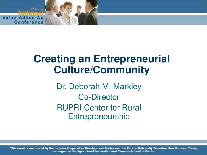 creating an entrepreneurial culture community