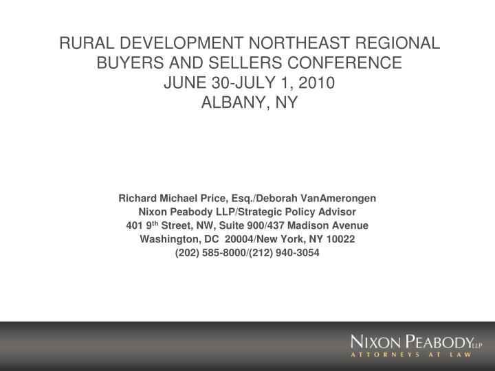 rural development northeast regional buyers and sellers conference june 30 july 1 2010 albany ny