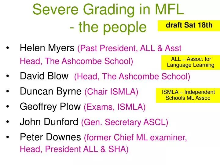 severe grading in mfl the people
