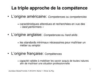 La triple approche de la compétence