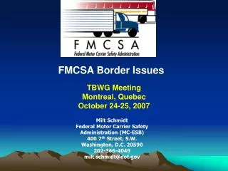 FMCSA Border Issues