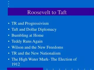 Roosevelt to Taft