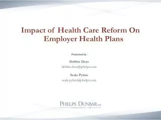 Impact of Health Care Reform On Employer Health Plans