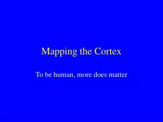 Mapping the Cortex