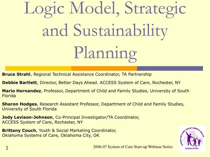 logic model strategic and sustainability planning