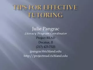 Tips for Effective tutoring