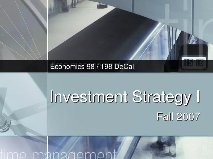 investment strategy i