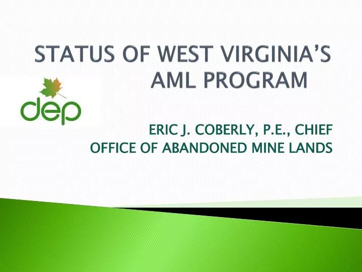 status of west virginia s aml program
