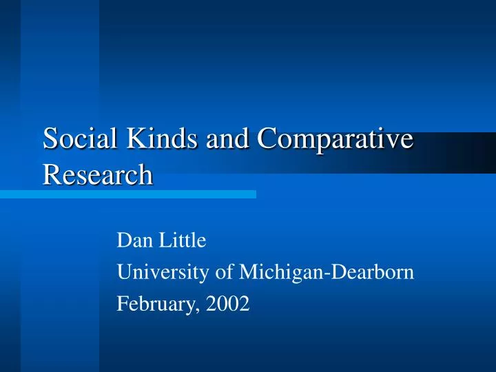 social kinds and comparative research