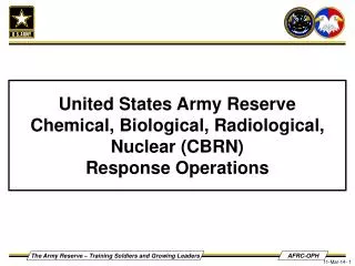 United States Army Reserve Chemical, Biological, Radiological, Nuclear (CBRN) Response Operations