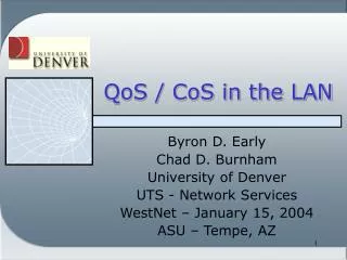 QoS / CoS in the LAN