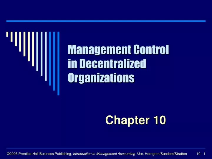 management control in decentralized organizations