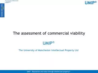 The assessment of commercial viability