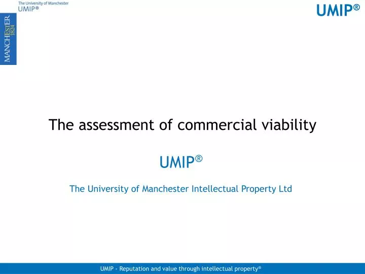 the assessment of commercial viability