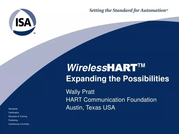 wireless hart tm expanding the possibilities