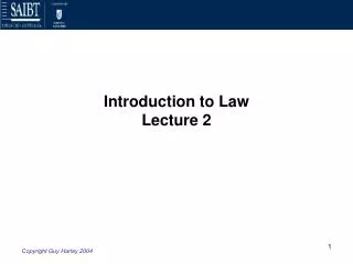 Introduction to Law Lecture 2