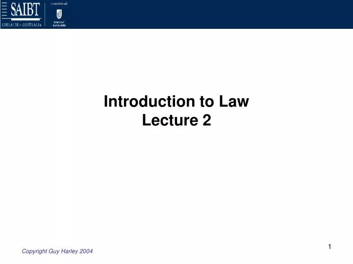 introduction to law lecture 2