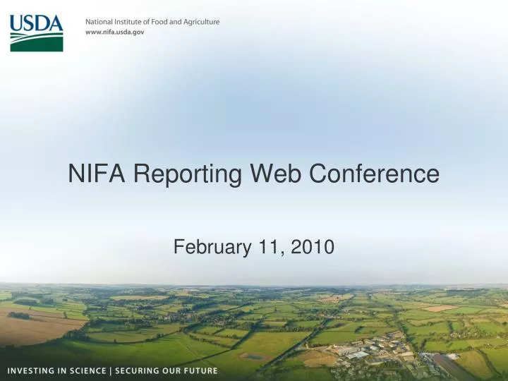 nifa reporting web conference